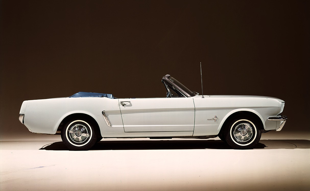 A 1965 Ford Mustang convertible