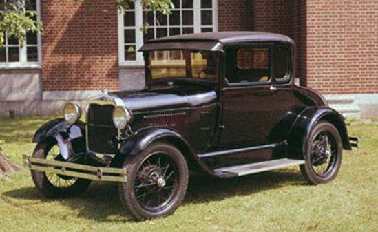 Color photo of a black Ford Model A car
