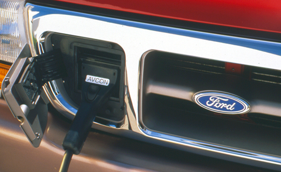 Color photo of electric Ford Ranger