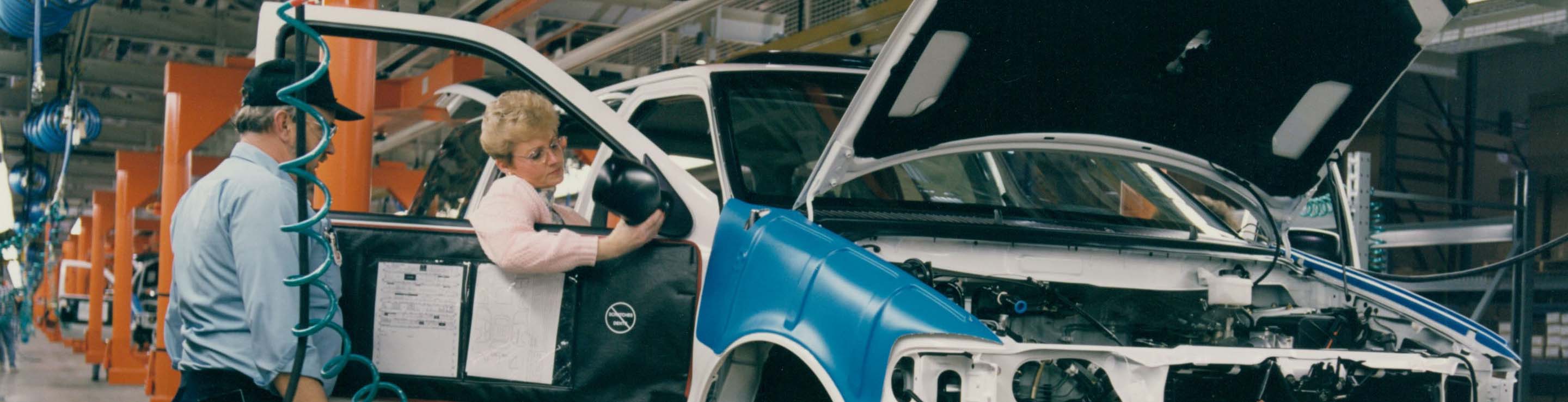 A woman is working at the Ohio assembly plant