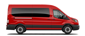 2026 Ford Transit® Passenger Van XL model shown in Race Red