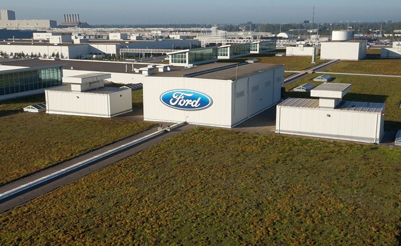 Roof top greenery and Ford facility