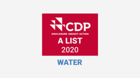 CDP 'A List' 2020 icon for water security