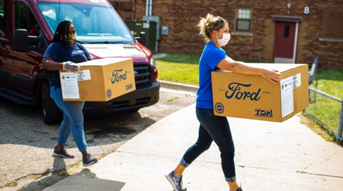 Ford volunteers delivering COVID-19 supplies