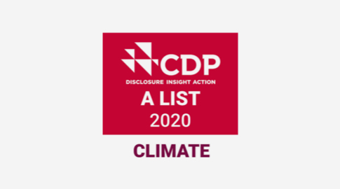 CDP 'A List' 2020 icon for climate change