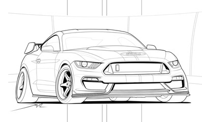 coloring pages cars mustang