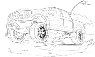 lifted ford truck coloring pages