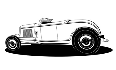 Classic car coloring sheet